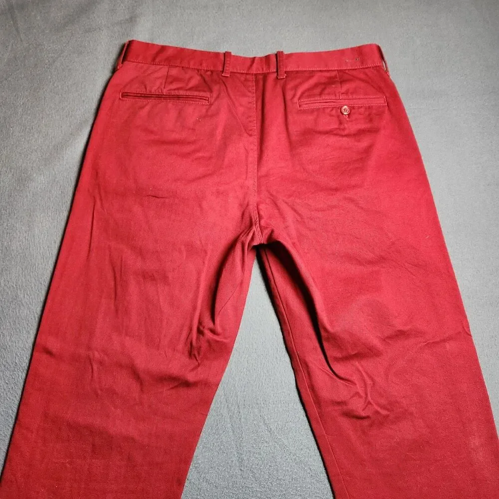 J. Crew Chino Pants Men 32X30 Red The Sutton Straight Leg